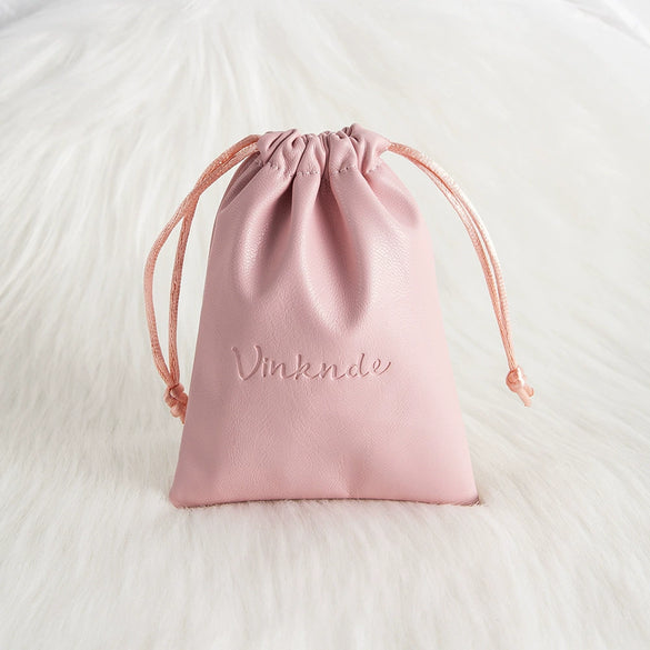 Jewelry Storage Bag Pu Leather Drawstring