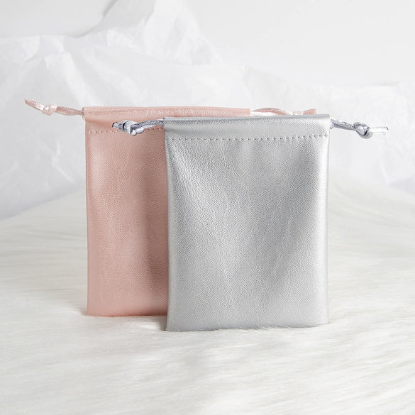Jewelry Storage Bag Pu Leather Drawstring