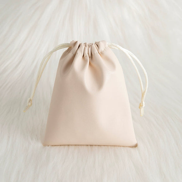 Jewelry Storage Bag Pu Leather Drawstring