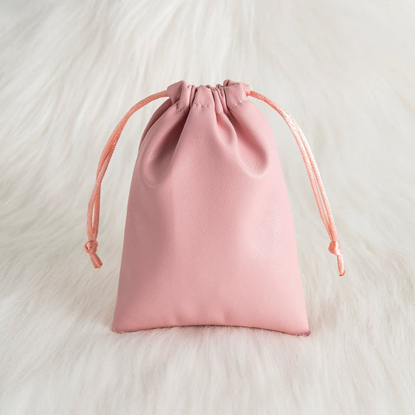 Jewelry Storage Bag Pu Leather Drawstring