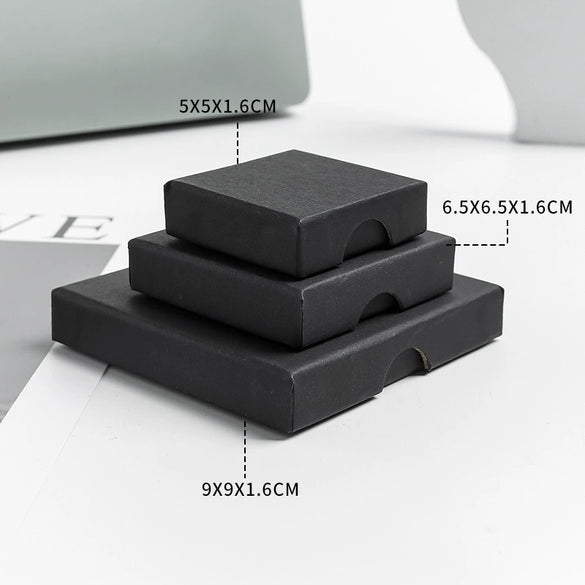 Jewelry Storage Box Black Card Lid Paper Cardboard Jewelry Packaging Box