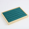 Jewelry Storage Rack Bamboo Wood Microfiber Square Highend