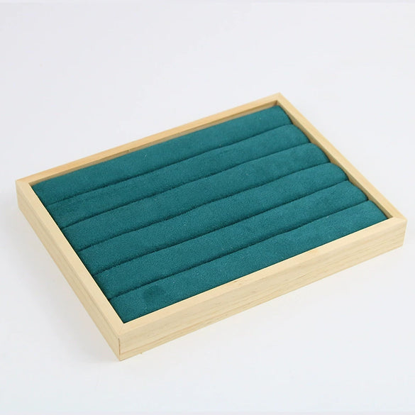 Jewelry Storage Rack Bamboo Wood Microfiber Square Highend