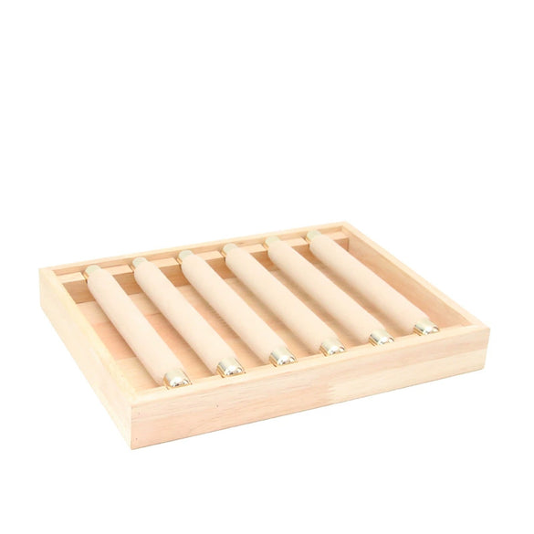 Jewelry Storage Tray Ring Display Tray Movable Ring Stick Display Props Flannel Solid Wood Rectangle Splicing