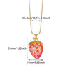 Jewelry Strawberry Fruit Pendant Stainless Steel Necklace Electroplated Cross Chain