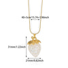 Jewelry Strawberry Fruit Pendant Stainless Steel Necklace Electroplated Cross Chain