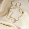 Jewelry Strawberry Fruit Pendant Stainless Steel Necklace Electroplated Cross Chain