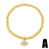 Jewelry Stylish Devil's Eye Bracelet Copper Goldplated Handmade Geometric Beaded Women's Zircon Electroplated