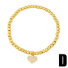Jewelry Stylish Devil's Eye Bracelet Copper Goldplated Handmade Geometric Beaded Women's Zircon Electroplated