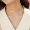 Jewelry Suit Bow Geometric Style Titanium Steel And Stainless Steel Blade Chain Electroplated