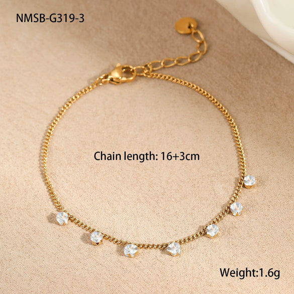 Jewelry Suit Stainless Steel Necklace Bracelet Geometric Tassel Pendant Electroplating