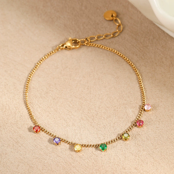 Jewelry Suit Stainless Steel Necklace Bracelet Geometric Tassel Pendant Electroplating