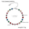 Jewelry Suit 316L Stainless Steel Chain Pattern Mixed Color 3A Zircon Pvd Vacuum Plating Bracelet And Necklace