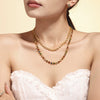 Jewelry Suit 316L Stainless Steel Chain Pattern Mixed Color 3A Zircon Pvd Vacuum Plating Bracelet And Necklace