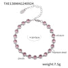 Jewelry Suit 316L Stainless Steel Chain Pattern Mixed Color 3A Zircon Pvd Vacuum Plating Bracelet And Necklace