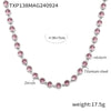 Jewelry Suit 316L Stainless Steel Chain Pattern Mixed Color 3A Zircon Pvd Vacuum Plating Bracelet And Necklace