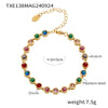 Jewelry Suit 316L Stainless Steel Chain Pattern Mixed Color 3A Zircon Pvd Vacuum Plating Bracelet And Necklace