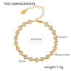 Jewelry Suit 316L Stainless Steel Chain Pattern Mixed Color 3A Zircon Pvd Vacuum Plating Bracelet And Necklace