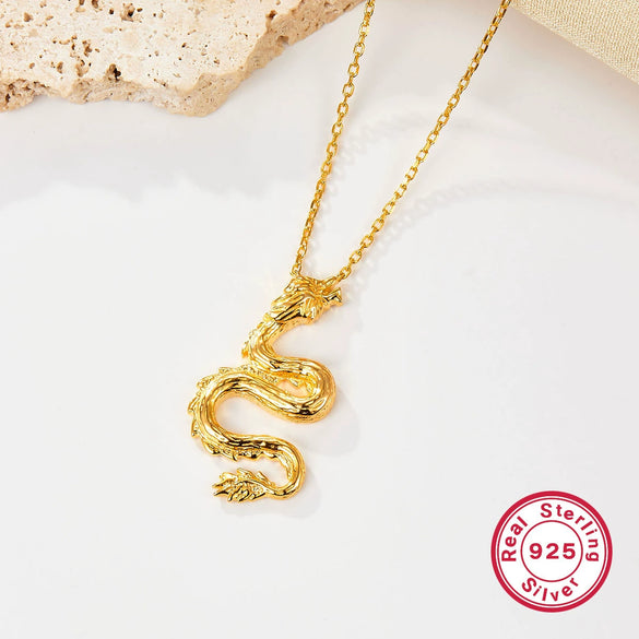 Jewelry Suit With Earrings And Necklace 925 Silver Gold Plated With Small Animal Pattern