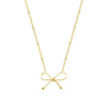 Jewelry Sweet Bow Titanium Steel 18K Gold Plated Necklace Bracelet For Women