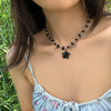 Jewelry Sweet Irregular Turquoise Plastic Ball Chain Collarbone Necklace With Geometric Design And Electroplating Treatment For Women