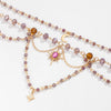 Jewelry Sweet Style Alloy Imitation Crystal Acrylic Diamond Star Shape Electroplated Tassel Pendant Clavicle Chain