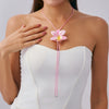 Jewelry Sweet Style Flower Leather Wax Thread Handmade Necklace And Earrings