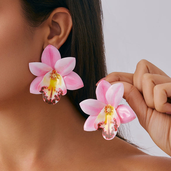Jewelry Sweet Style Flower Leather Wax Thread Handmade Necklace And Earrings