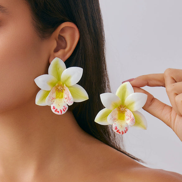 Jewelry Sweet Style Flower Leather Wax Thread Handmade Necklace And Earrings
