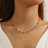 Jewelry Tassel Beaded Clavicle Chain Artificial Crystal Drop Shape Geometric Necklace For Women