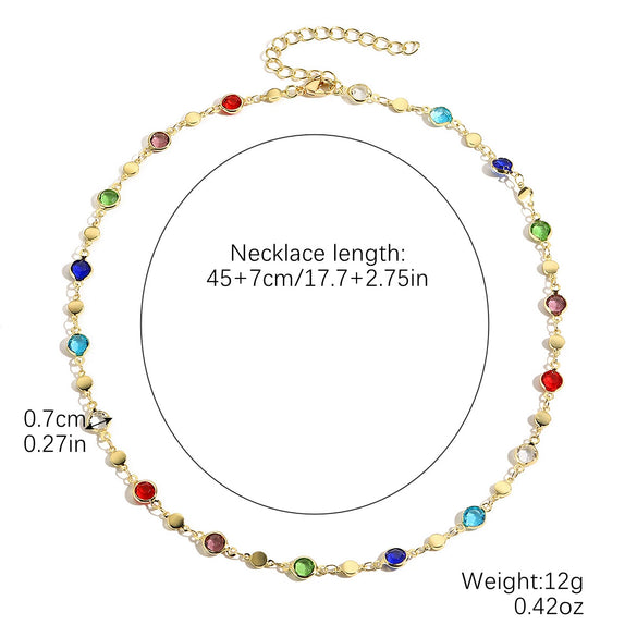 Jewelry Tassel Beaded Clavicle Chain Artificial Crystal Drop Shape Geometric Necklace For Women