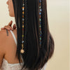 Jewelry Tassel Hair Chain Hair Accessories With Turquoise Crystal Acrylic Beads Agate Alloy Electroplated For Women Fashion Style
