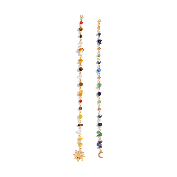 Jewelry Tassel Hair Chain Hair Accessories With Turquoise Crystal Acrylic Beads Agate Alloy Electroplated For Women Fashion Style