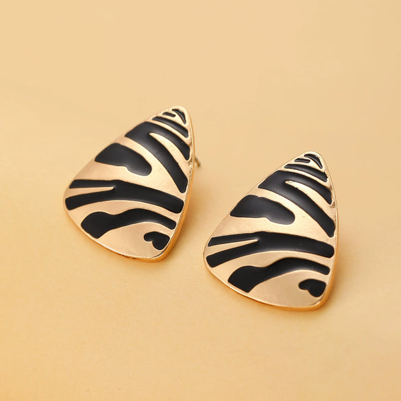 Jewelry Threepiece Set Alloy Geometric Triangle Leopard Print Electroplating For Women