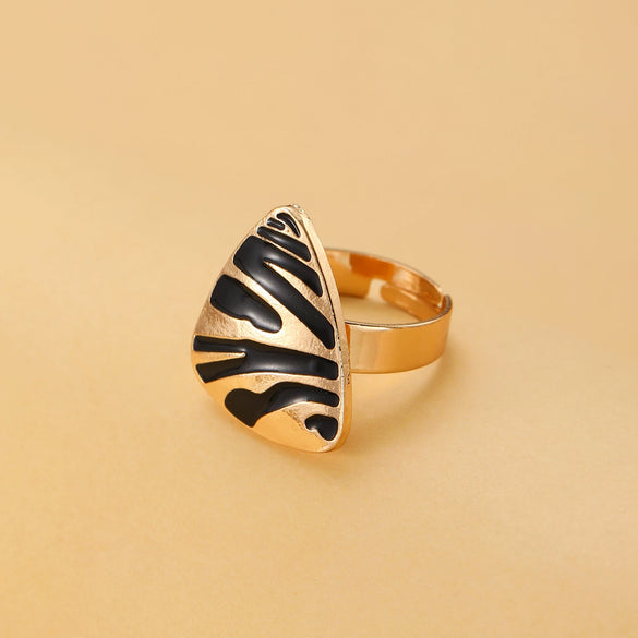 Jewelry Threepiece Set Alloy Geometric Triangle Leopard Print Electroplating For Women