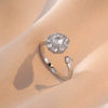 Jewelry Threepiece Set Copper Inlaid Zircon Light Luxury Style With Flower Pattern