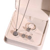 Jewelry Threepiece Set Copper Inlaid Zircon Light Luxury Style With Flower Pattern
