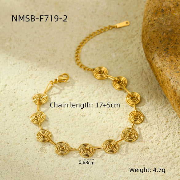 Jewelry Titanium Steel And Stainless Steel Geometric Spiral Fashion Electroplating Design For Women