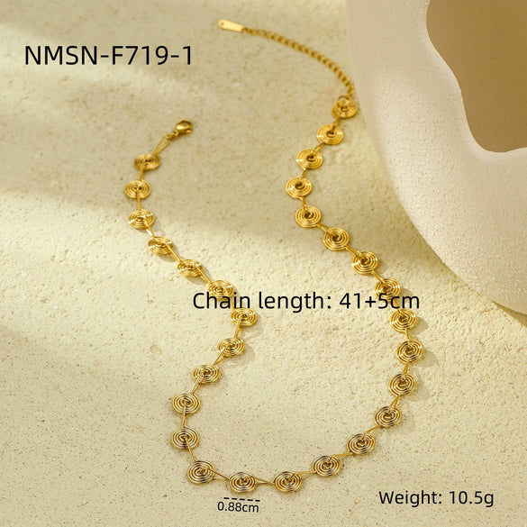 Jewelry Titanium Steel And Stainless Steel Geometric Spiral Fashion Electroplating Design For Women