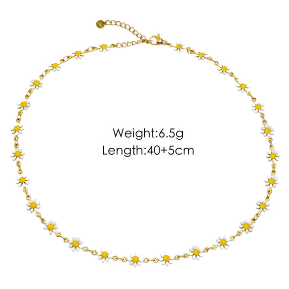 Jewelry Titanium Steel And Stainless Steel With Geometric And Floral Patterns Dripping Oil Handmade Chain