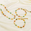 Jewelry Titanium Steel And Stainless Steel With Geometric And Floral Patterns Dripping Oil Handmade Chain