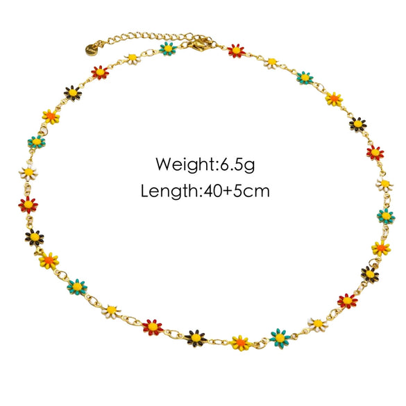 Jewelry Titanium Steel And Stainless Steel With Geometric And Floral Patterns Dripping Oil Handmade Chain
