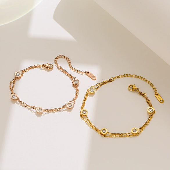 Jewelry Titanium Steel Bracelet Geometric Electroplating Women's
