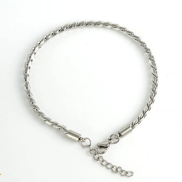 Jewelry 316L Stainless Steel Bracelet Geometric Style Electroplating For Men And Women