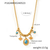 Jewelry 316L Stainless Steel Butterfly Pendant Inlaid With Blue Turquoise Niche Geometric Style Electroplated For Women