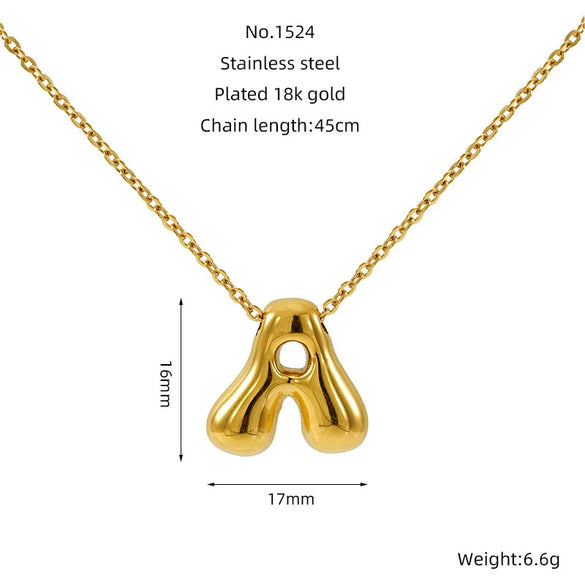 Jewelry Titanium Steel Clavicle Chain With Cartoon Bubble And English Letter Design Electroplated