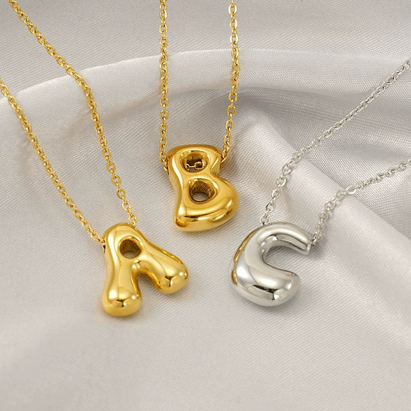 Jewelry Titanium Steel Clavicle Chain With Cartoon Bubble And English Letter Design Electroplated