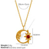Jewelry 316L Stainless Steel Constellation Hollow Star Moon Pendant Clavicle Chain Electroplated