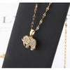 Jewelry Titanium Steel Copper Inlaid Zircon Baby Elephant Animal Elements Necklace For Female