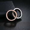 Jewelry Titanium Steel Couple Rings Inlaid With Square Diamonds U Shape Vacuum Plating